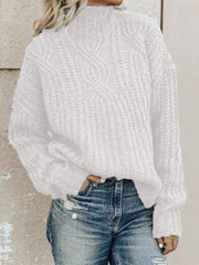 pullover turtleneck twist knitted sweater top
