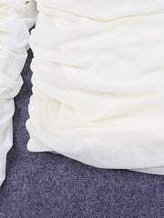 T-shirt slim à épaules dénudées, manches longues et cloche en maille, nombril dénudé