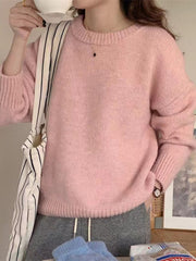 round neck comfortable loose casual sweater