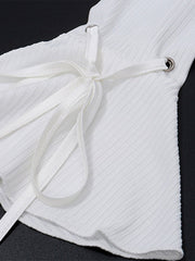 Damen Fliege Faden Slim Fit Ausgestellte Lange Ärmel