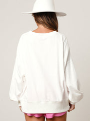 bottes à paillettes sweat-shirt à manches longues à blocs de couleurs