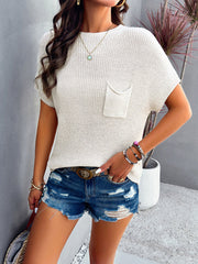 Women's style casual solid color short-sleeved turtleneck sweater