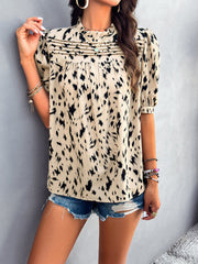 Women's style casual printed short-sleeved pullover top
