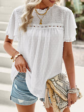 Women's jacquard temperament commuter short-sleeved shirt top