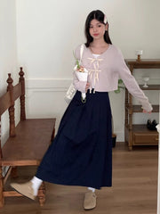 Damen-Strickjacke mit Schleife