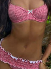 Damen karierter Bikini-Badeanzug