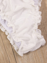 Women's solid color wavy edge bikini