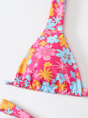 printed backless bikini