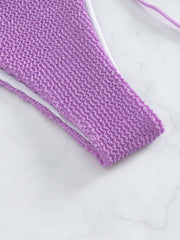 bikini à lacets à motif ondulé à la mode