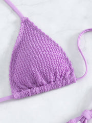 bikini à lacets à motif ondulé à la mode