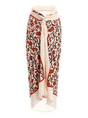 Women's style hollow lace halterneck hip-covering gauze skirt one-piece swimsuit