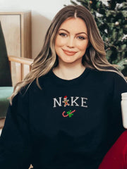 Christmas's Christmas tree print sweatshirt