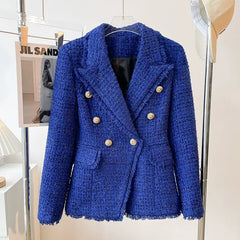 Blazer Slim Fit Small Jacket Woolen Fringe Wear Top