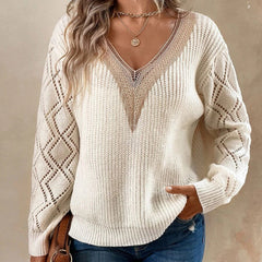 V-neck loose casual pullover's sweater