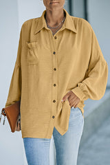 Chemise texturée à volants avec poche poitrine