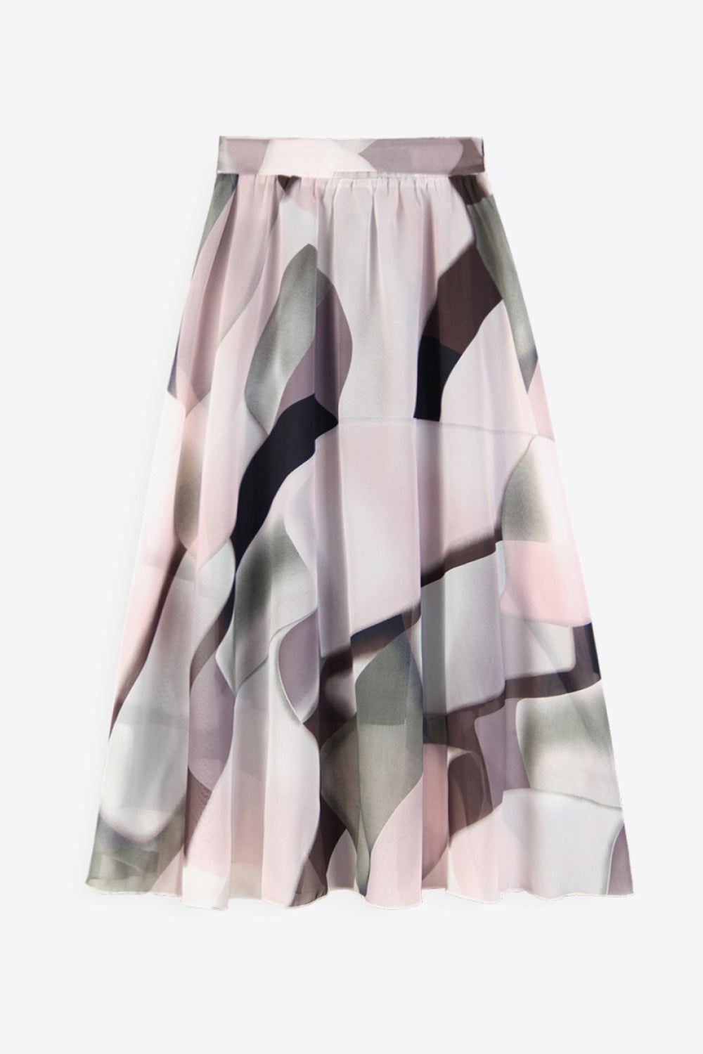 Jupe fleurie taille haute avec lien à la taille