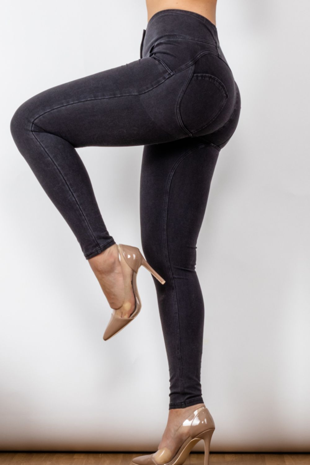Jean skinny long taille haute