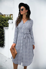 Robe boutonnée à imprimé léopard et ceinture