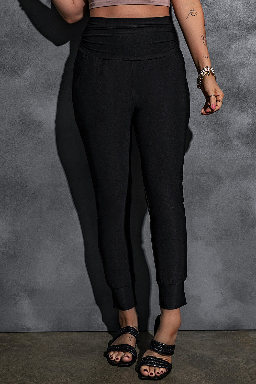 High-Rise Wide WaistbJoggers