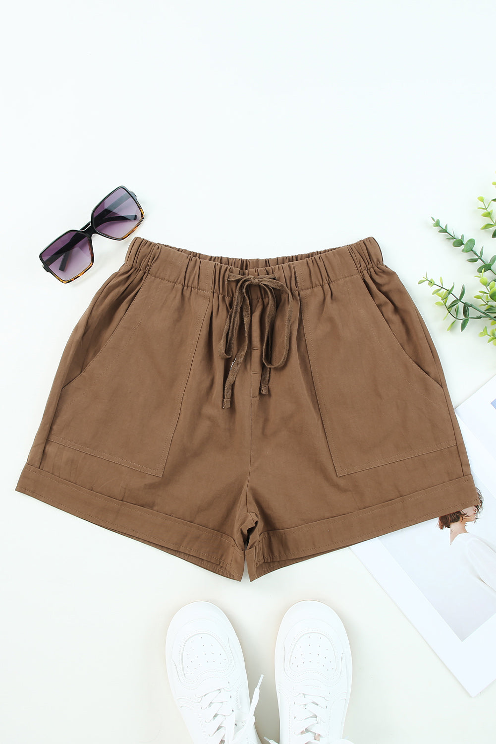 Shorts mit Kordelzug und elastischer Taille