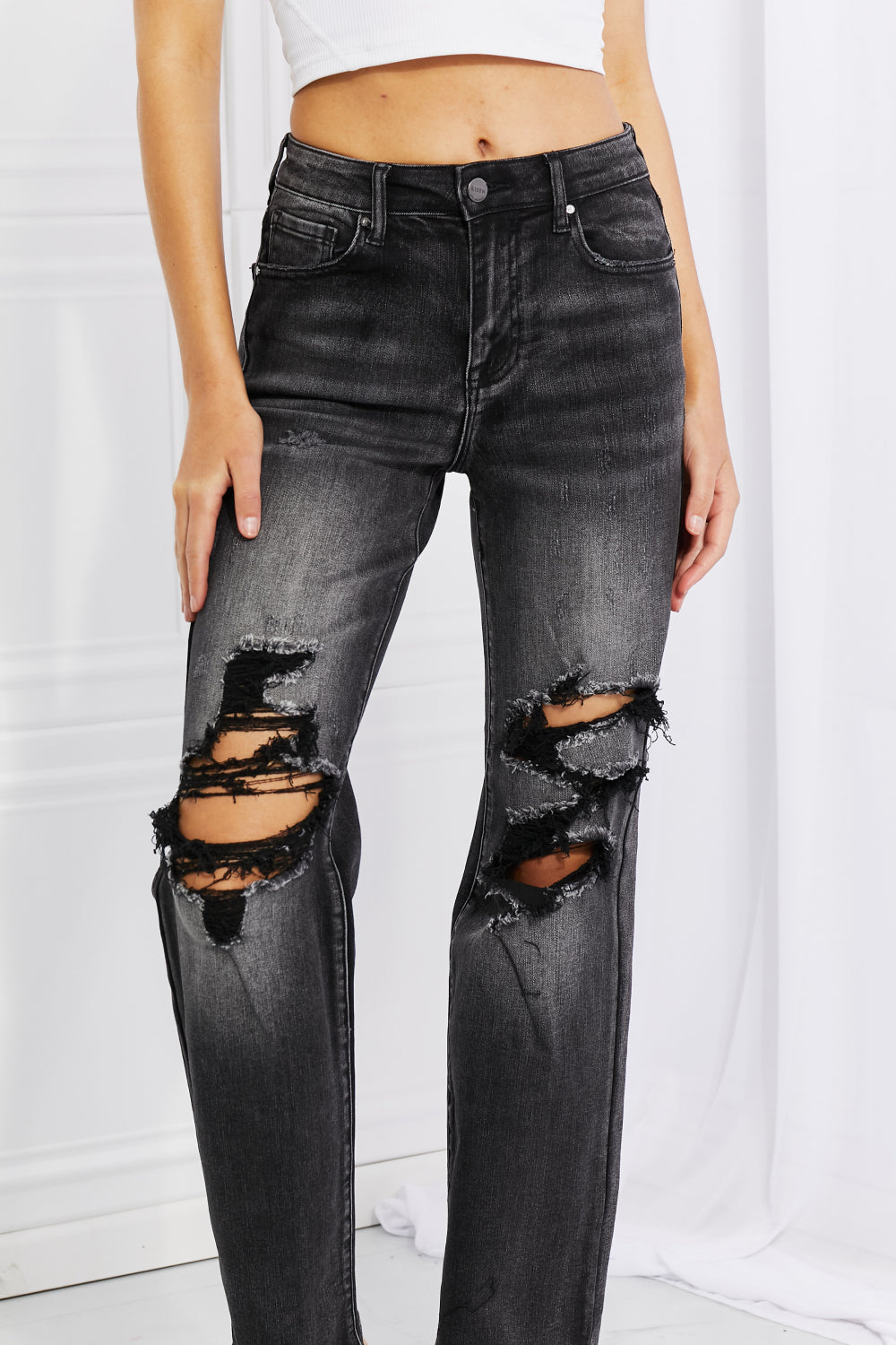 Jean ample Lois taille réelle RISEN à effet vieilli