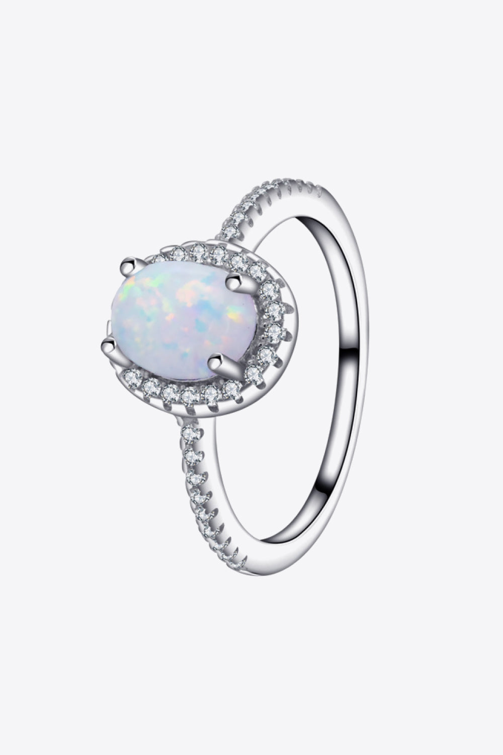 Opal 925 Sterling Silber Halo Ring