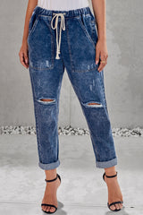 Jeans-Jogginghose mit Kordelzug