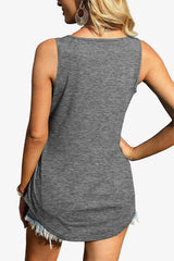 Tanktop mit abgerundetem Saum und quadratischem Ausschnitt