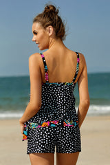 Tankini-Set mit Print und Bindeband