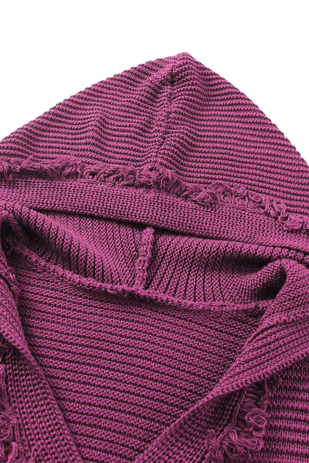Kapuzenpullover mit horizontal geripptem Fransenbesatz