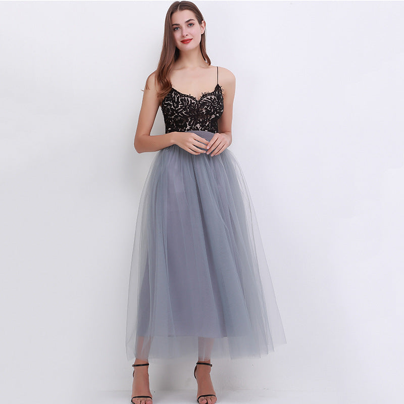 4 Layers 100 Mesh Half-Length Long Skirt Tulle Skirt Gauze Skirt