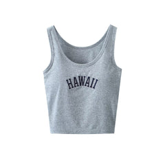 One Piece Chest Pad Letter Graphic Embroidery Short Camisole Sports Inner Bottoming Top