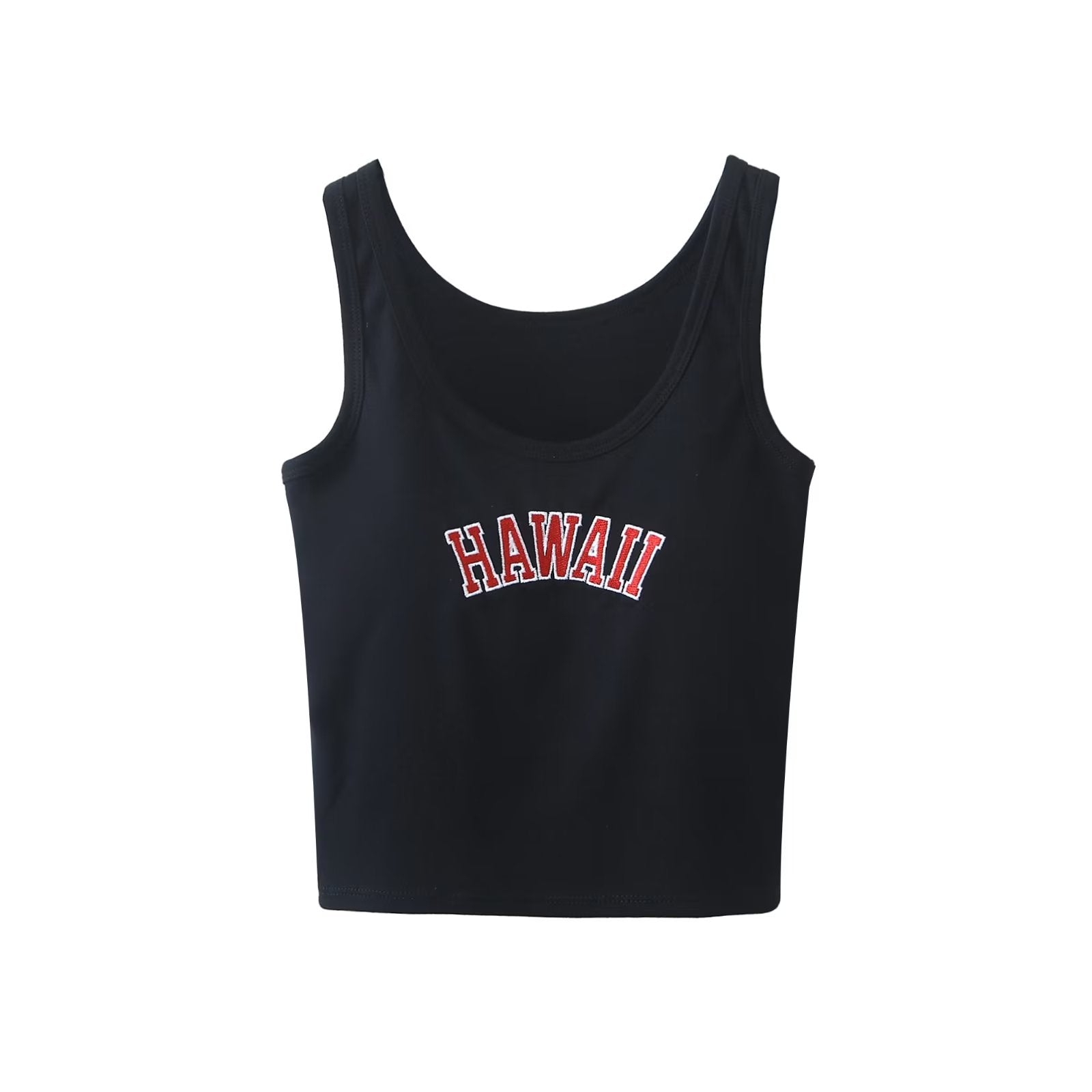 One Piece Chest Pad Letter Graphic Embroidery Short Camisole Sports Inner Bottoming Top