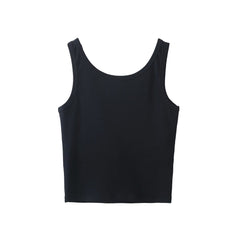 One Piece Chest Pad Letter Graphic Embroidery Short Camisole Sports Inner Bottoming Top