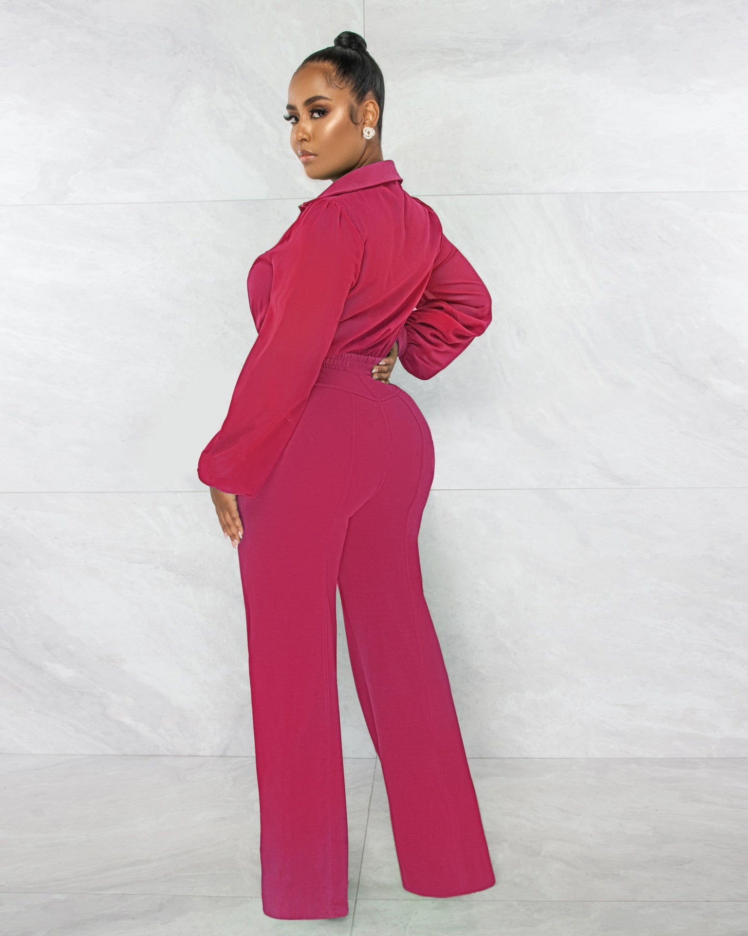 See through Chiffon Knitted Jumpsuit