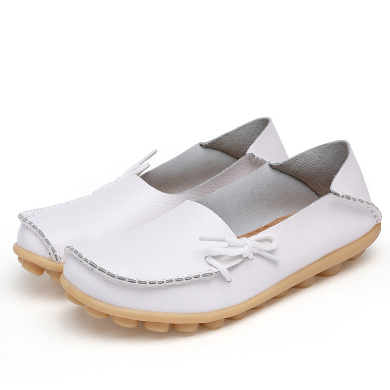 Women's Cowhide Mother Pumps Hole Comfortable Men's Shoes