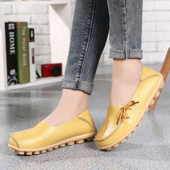 Women's Cowhide Mother Pumps Hole Comfortable Men's Shoes