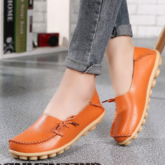 Women's Cowhide Mother Pumps Hole Comfortable Men's Shoes