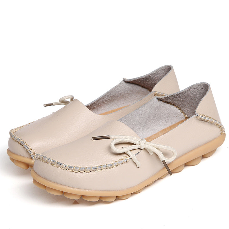 Women's Cowhide Mother Pumps Hole Comfortable Men's Shoes