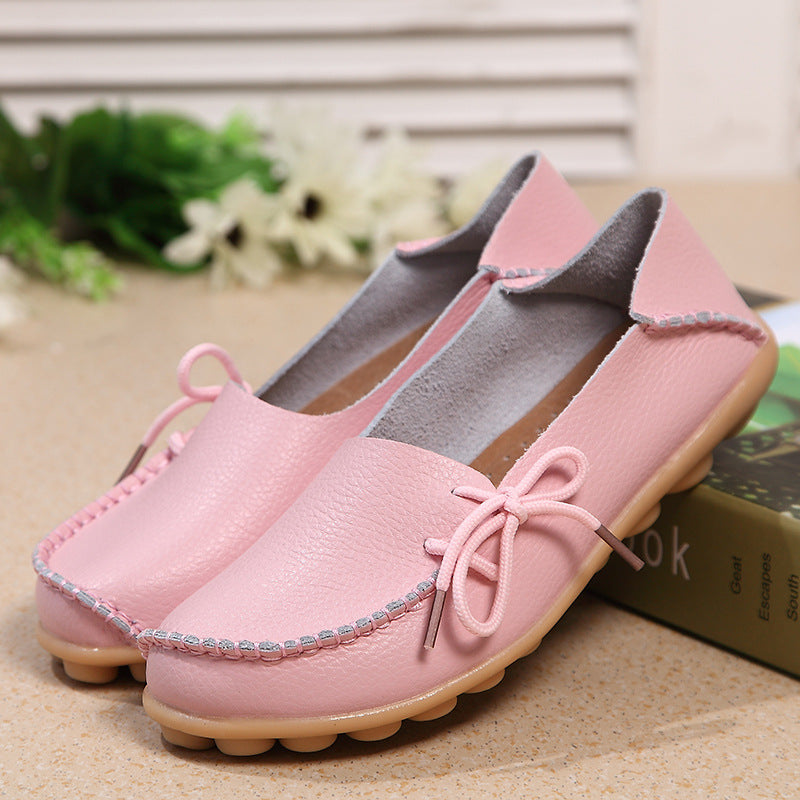 Women's Cowhide Mother Pumps Hole Comfortable Men's Shoes