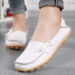 Women's Cowhide Mother Pumps Hole Comfortable Men's Shoes