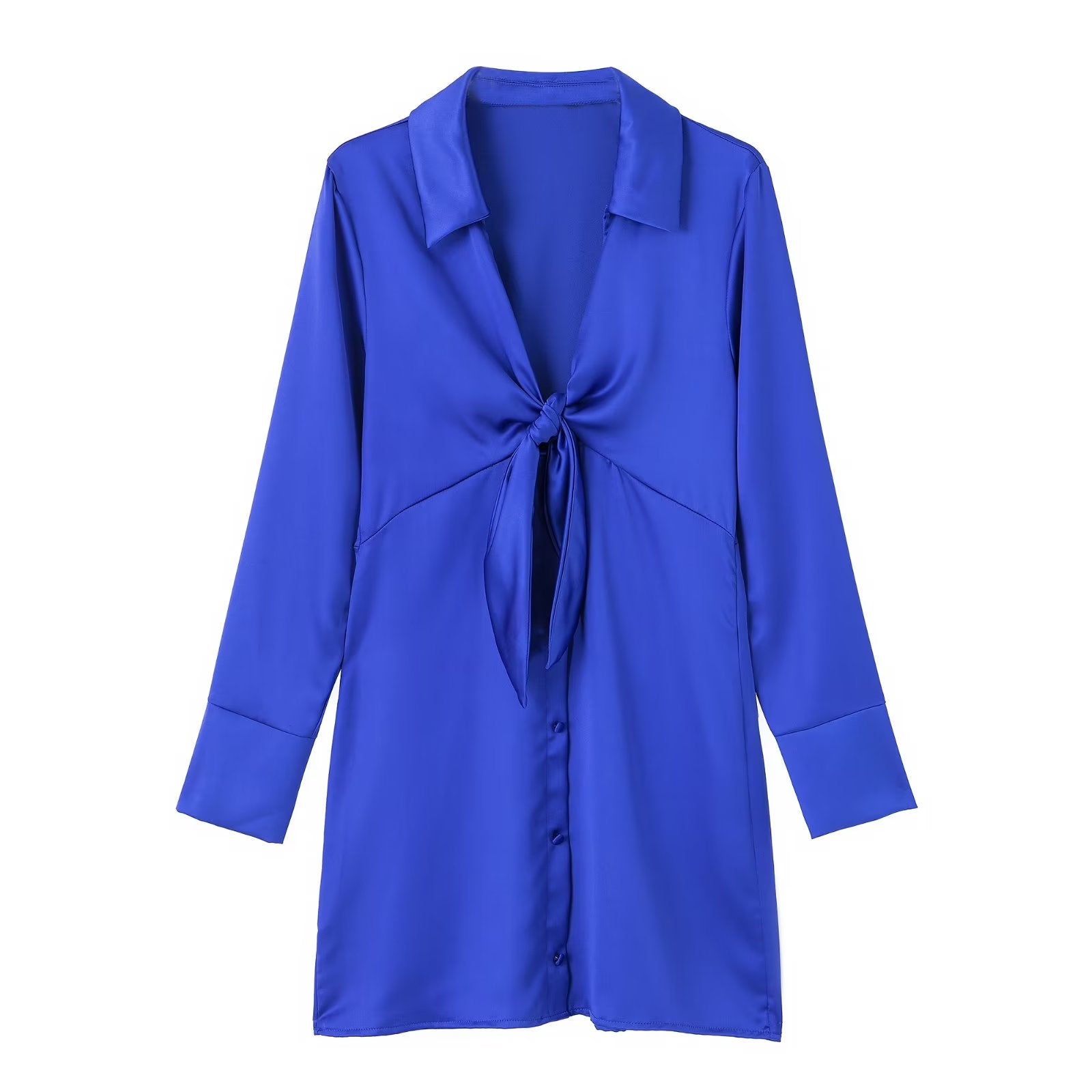 Bowknot Decoration Silkging Texture Dress