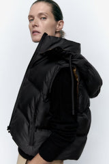 Office Korean Casual Hooded Short Cotton Jacket Vest Coat