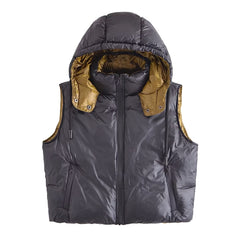 Office Korean Casual Hooded Short Cotton Jacket Vest Coat