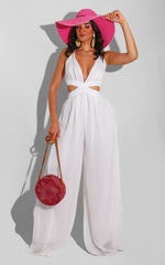 Solid Color Casual Loose Chiffon Jumpsuit