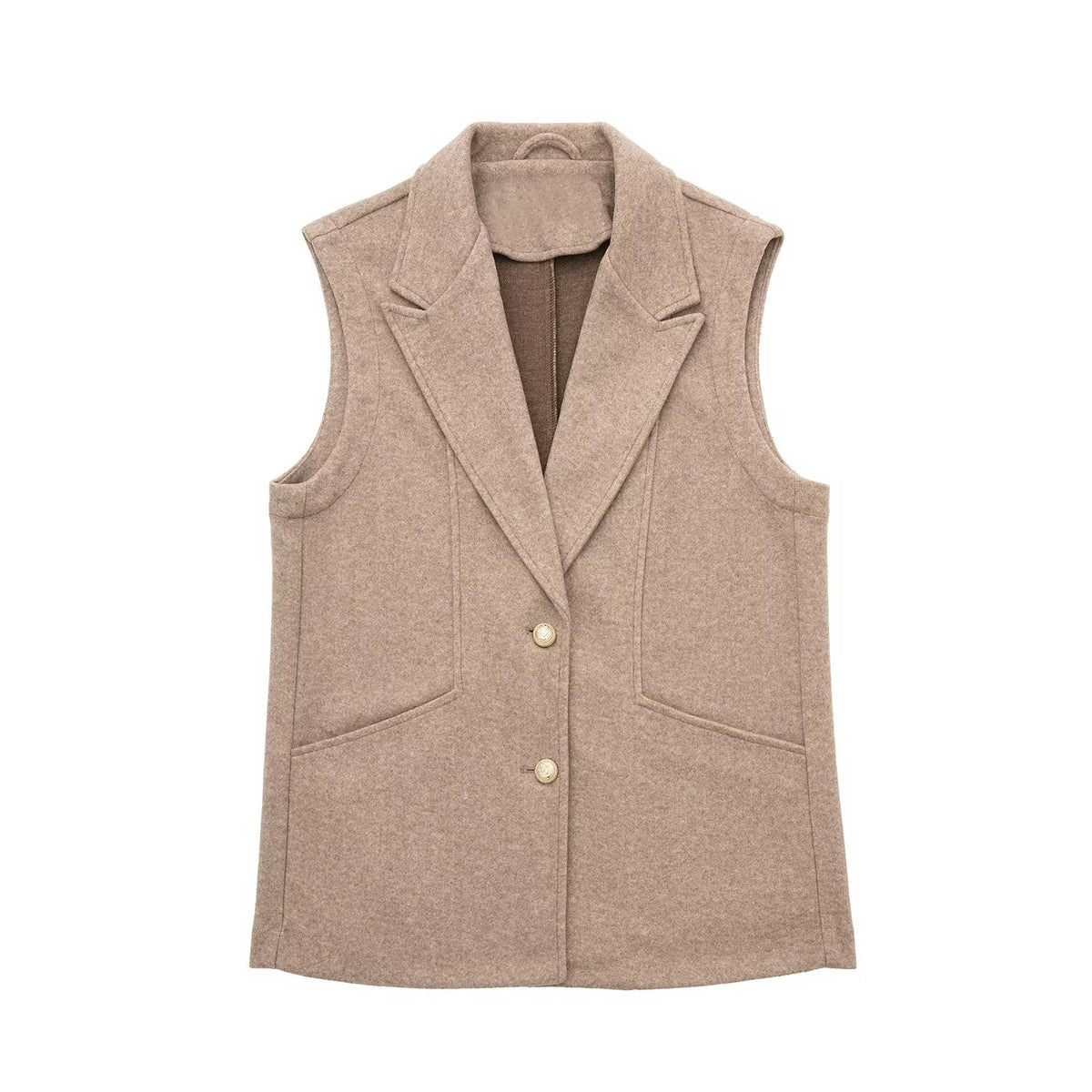 Casual Collared Single Breasted Slim Slimming Two Color Vest