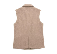 Casual Collared Single Breasted Slim Slimming Two Color Vest