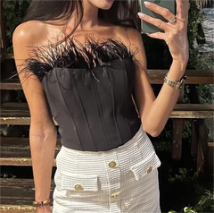 French Feather Corset Top