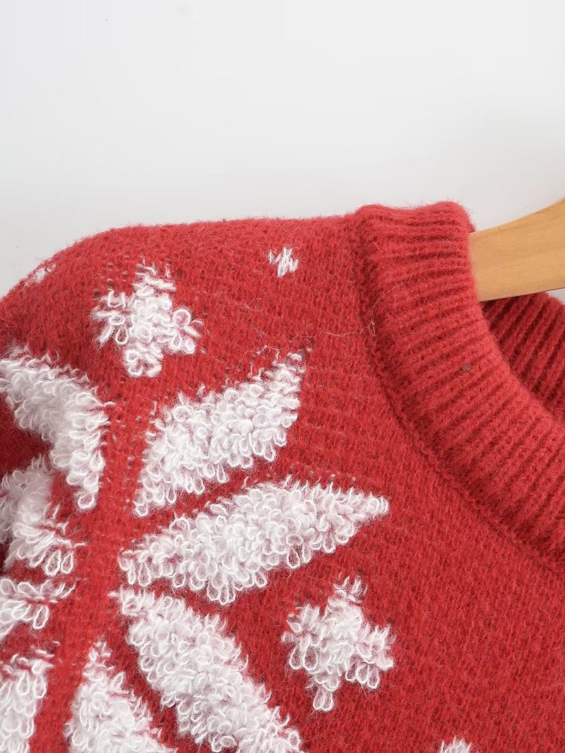 Sweater Loose Outer Wear Lazy Korean Student Art Retro Christmas Pullover Knitted Top Thick