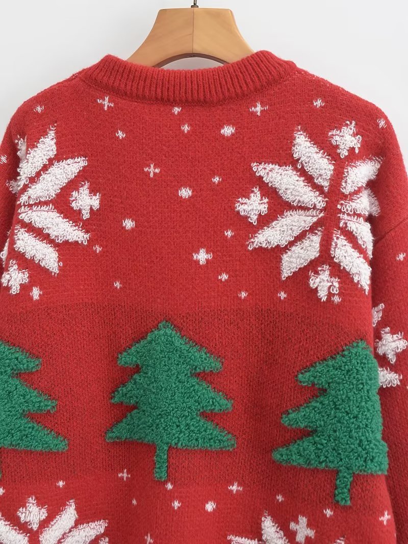 Sweater Loose Outer Wear Lazy Korean Student Art Retro Christmas Pullover Knitted Top Thick